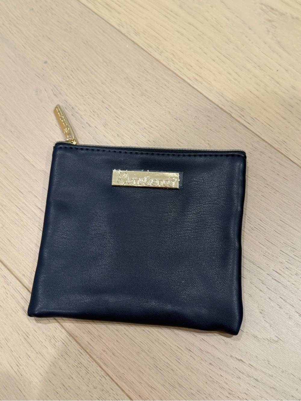 SeneGence Navy Cosmetic Pouch with Gold Accent